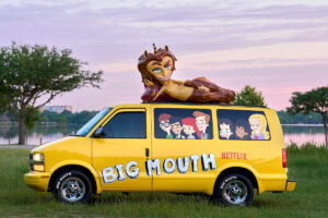 Netflix Big Mouth Swallows America Tour vehicle sculptures by Smash Design