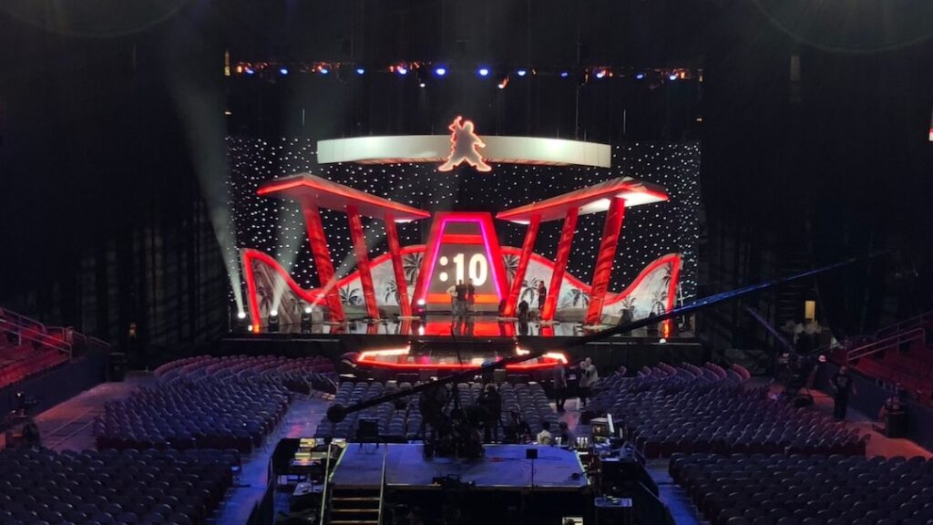 The epic stage design for Gabriel Iglesias's Netflix special, created by Smash Design