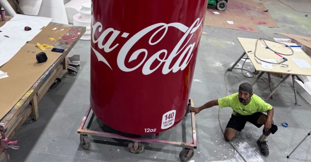 Giant foam sculpture of a soda can by Smash Design