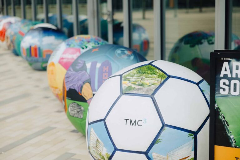Giant soccer ball foam sculptures by Smash Design for FIFA World Cup pop-up marketing campaign