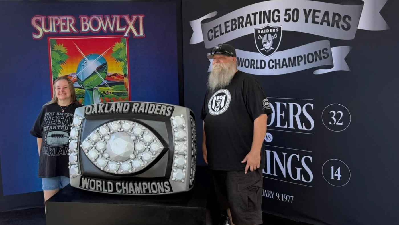 Giant championship ring sculpted for the Las Vegas Raiders by Smash Design
